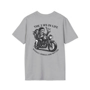 The 3 Ws Heavy Cotton Tee - Whiskey, Wheels & Witties UNISEX