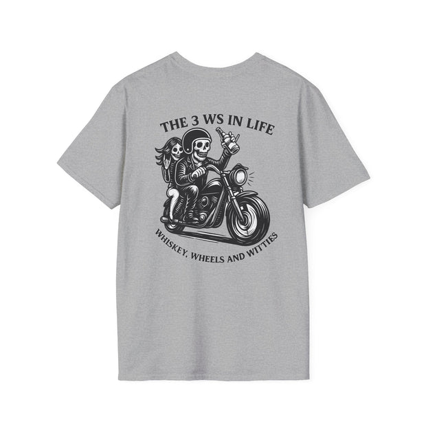 The 3 Ws Heavy Cotton Tee - Whiskey, Wheels & Witties UNISEX