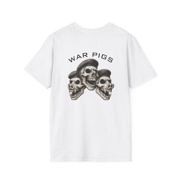PigWars Tee Heavy Cotton Tee – Three Skulls. One Mission. No Mercy UNISEX
