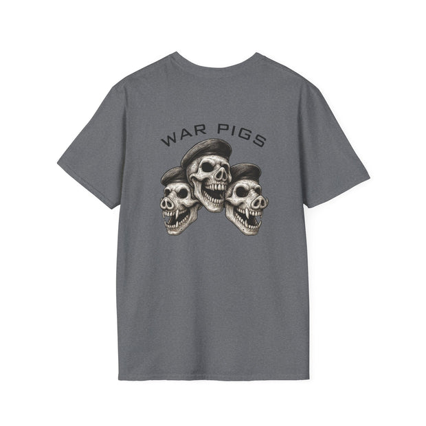 PigWars Tee Heavy Cotton Tee – Three Skulls. One Mission. No Mercy UNISEX