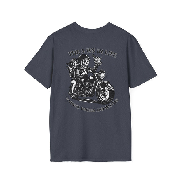 The 3 Ws Heavy Cotton Tee - Whiskey, Wheels & Witties UNISEX
