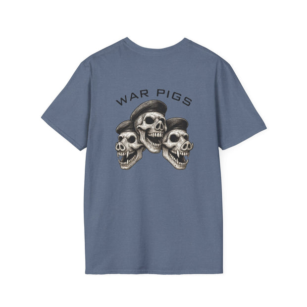 PigWars Tee Heavy Cotton Tee – Three Skulls. One Mission. No Mercy UNISEX