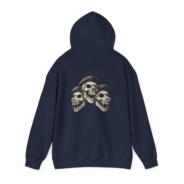 PigWars Heavy Blend Hoodie – Three Skulls. One Mission. No Mercy UNISEX