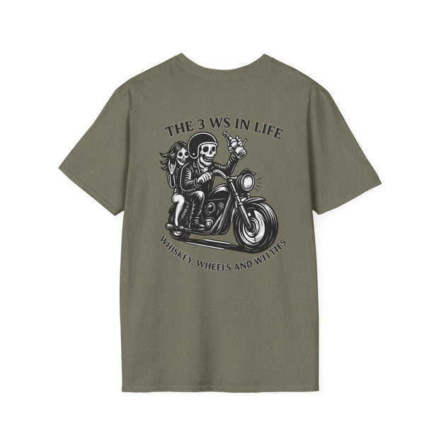 The 3 Ws Heavy Cotton Tee - Whiskey, Wheels & Witties UNISEX