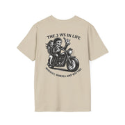 The 3 Ws Heavy Cotton Tee - Whiskey, Wheels & Witties UNISEX