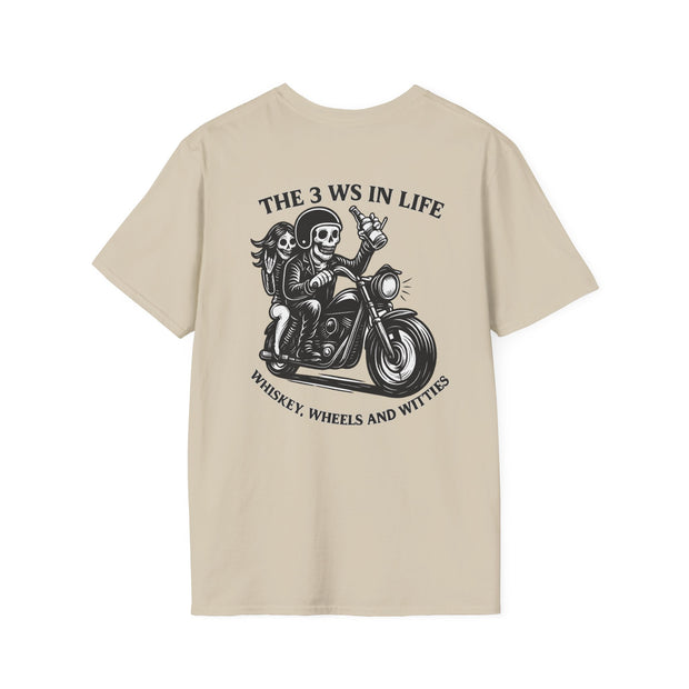 The 3 Ws Heavy Cotton Tee - Whiskey, Wheels & Witties UNISEX