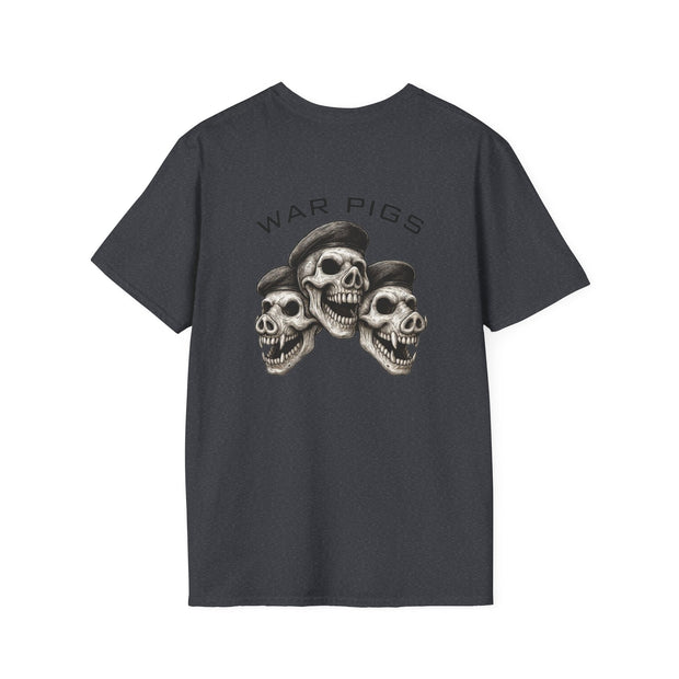 PigWars Tee Heavy Cotton Tee – Three Skulls. One Mission. No Mercy UNISEX