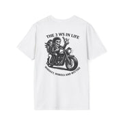 The 3 Ws Heavy Cotton Tee - Whiskey, Wheels & Witties UNISEX
