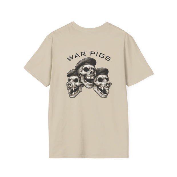 PigWars Tee Heavy Cotton Tee – Three Skulls. One Mission. No Mercy UNISEX
