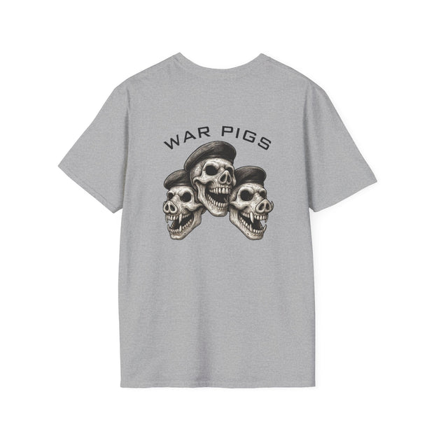 PigWars Tee Heavy Cotton Tee – Three Skulls. One Mission. No Mercy UNISEX