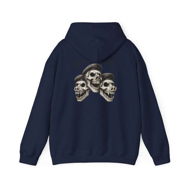 PigWars Heavy Blend Hoodie – Three Skulls. One Mission. No Mercy UNISEX