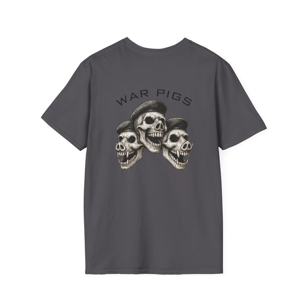 PigWars Tee Heavy Cotton Tee – Three Skulls. One Mission. No Mercy UNISEX