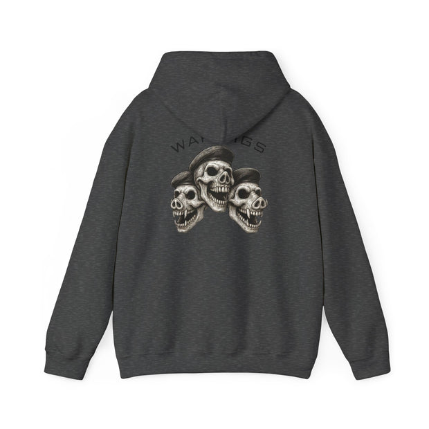 PigWars Heavy Blend Hoodie – Three Skulls. One Mission. No Mercy UNISEX
