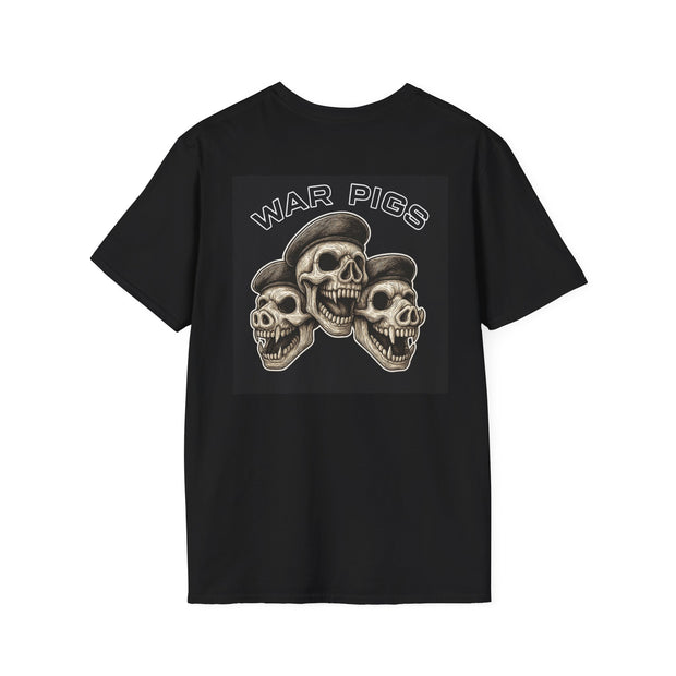 PigWars Tee Heavy Cotton Tee – Three Skulls. One Mission. No Mercy UNISEX