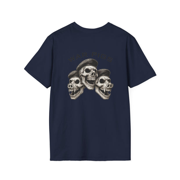 PigWars Tee Heavy Cotton Tee – Three Skulls. One Mission. No Mercy UNISEX