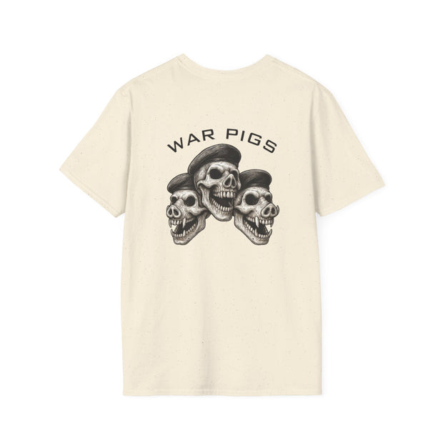 PigWars Tee Heavy Cotton Tee – Three Skulls. One Mission. No Mercy UNISEX