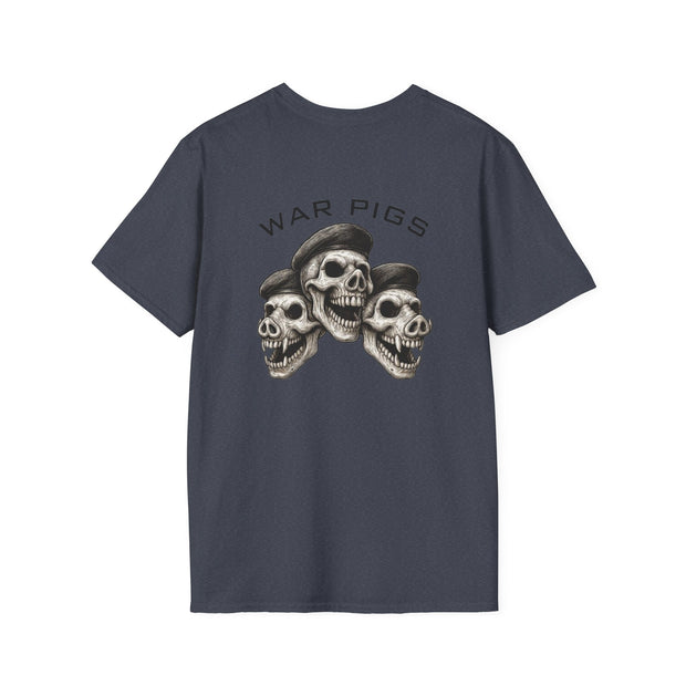 PigWars Tee Heavy Cotton Tee – Three Skulls. One Mission. No Mercy UNISEX