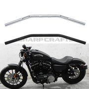 Chrome 1" Drag Bar Handlebar Dimpled – For Harley Sportster XL883/XL1200, Dyna, Softail, Fat Bob – Retro Motorcycle Bar by Sharp Crafts