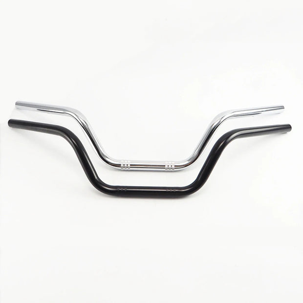 Retro 7/8" 22mm Motorcycle Handlebar – Vintage High-Rise Bar for Chopper, Cruiser, Bobber, Low-Riders MC – Black & Chrome Options