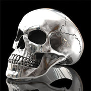 Chrome Skull Biker Ring – Heavy Metal Gothic Punk Jewelry for Men | Low Riders MC Edition
