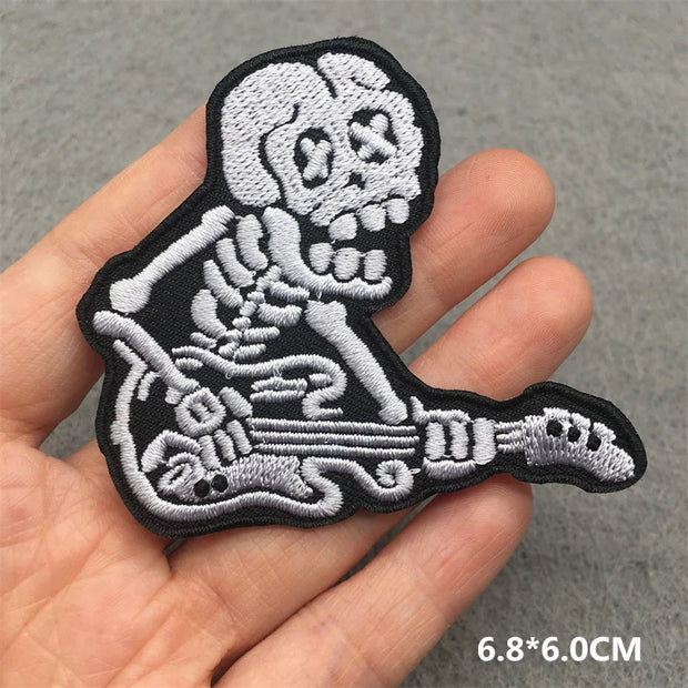 Heavy Metal Band Patches – Punk Rock Iron-On Appliques for Jackets, Vests, Denim (V)