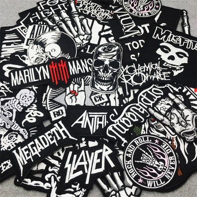 Heavy Metal Band Patches – Punk Rock Iron-On Appliques for Jackets, Vests, Denim (V)