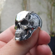 Chrome Skull Biker Ring – Heavy Metal Gothic Punk Jewelry for Men | Low Riders MC Edition