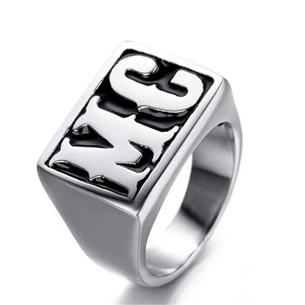 MC Letters Ring – Bold Zinc Alloy Biker Ring for Men | Low Riders MC Exclusive