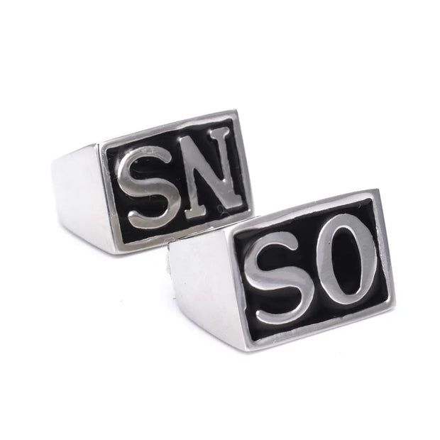 SONS 2-Piece Ring Set – Stainless Steel SO/NS Biker Tribute