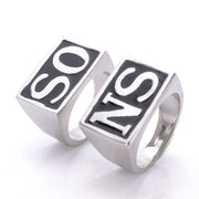 SONS 2-Piece Ring Set – Stainless Steel SO/NS Biker Tribute