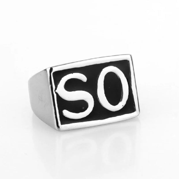 SONS 2-Piece Ring Set – Stainless Steel SO/NS Biker Tribute