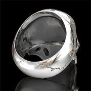 Chrome Skull Biker Ring – Heavy Metal Gothic Punk Jewelry for Men | Low Riders MC Edition