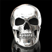 Chrome Skull Biker Ring – Heavy Metal Gothic Punk Jewelry for Men | Low Riders MC Edition