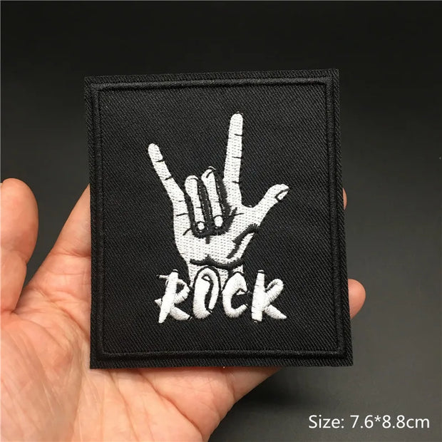 Heavy Metal Band Patches – Punk Rock Iron-On Appliques for Jackets, Vests, Denim (V)