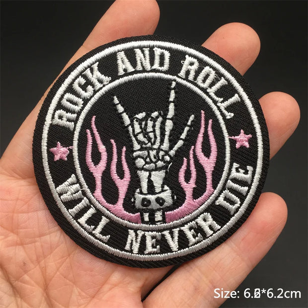 Heavy Metal Band Patches – Punk Rock Iron-On Appliques for Jackets, Vests, Denim (V)