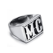 MC Letters Ring – Bold Zinc Alloy Biker Ring for Men | Low Riders MC Exclusive