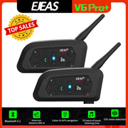 EJEAS V6 PRO+ Bluetooth Motorcycle Intercom 800M Range | Waterproof 6-Rider Headset | Helmet Speaker System