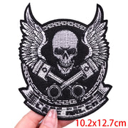 "Ride Hard" Embroidered Biker Patch Set – Iron-On Motorcycle Badges for Jackets, Vests & Gearheads