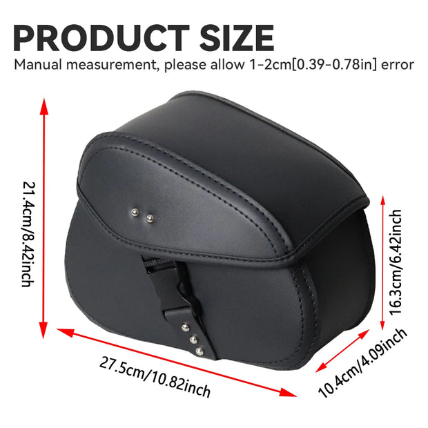 Universal Motorcycle Saddlebags – PU Leather Storage for Any Ride