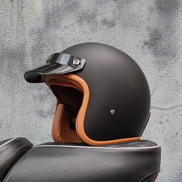 Retro-Style Motorcycle Half Helmet