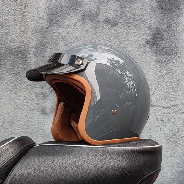 Retro-Style Motorcycle Half Helmet