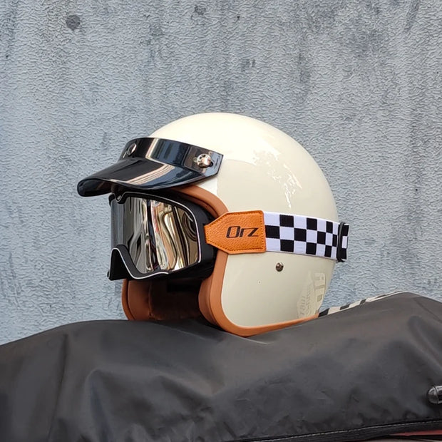 Retro-Style Motorcycle Half Helmet