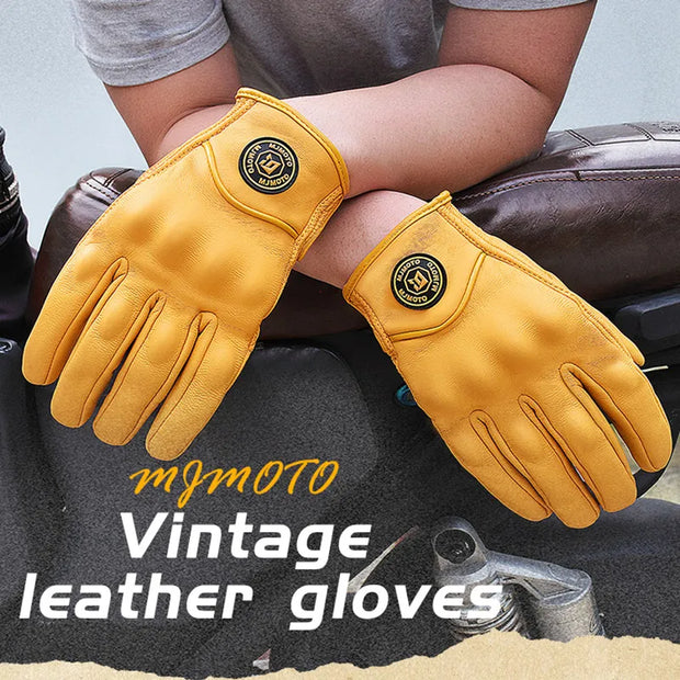 MJMOTO Tactical Goat Leather Riding Gloves