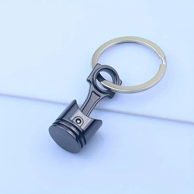 Metal Engine Piston Keychain – Motorcycle & Car Accessory Pendant – Zinc Alloy – Creative Auto Gift