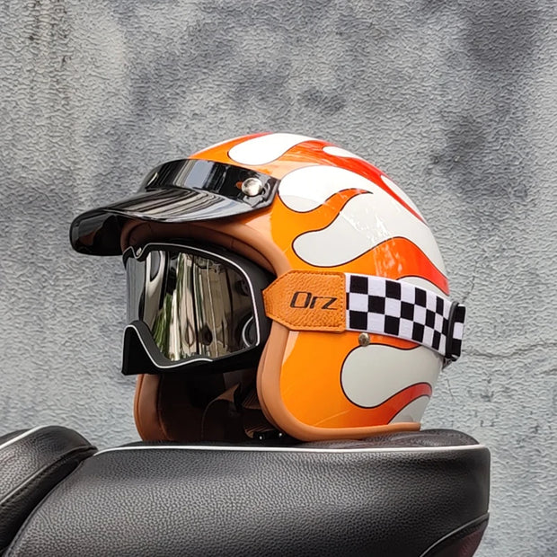 Retro-Style Motorcycle Half Helmet