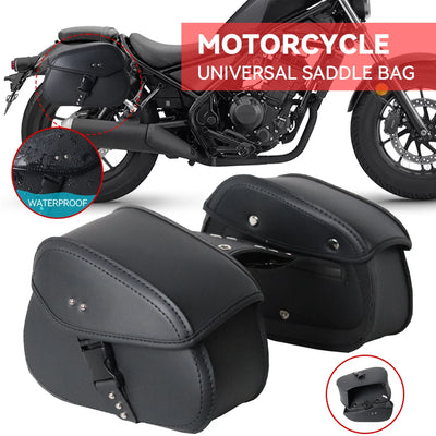 Universal Motorcycle Saddlebags – PU Leather Storage for Any Ride