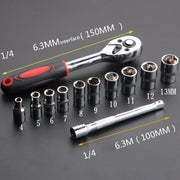 Chrome Socket Wrench Set – 12pc Heavy-Duty Repair Kit for Motorcycles, Cars, Boats & More