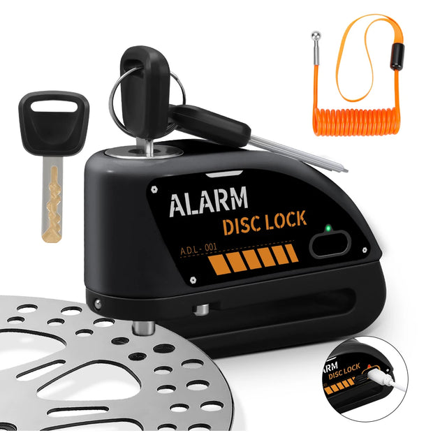 Motorcycle Disc Brake Alarm Lock – Rechargeable Anti-Theft Security