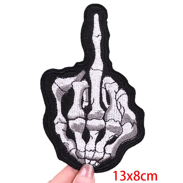 "Ride Hard" Embroidered Biker Patch Set – Iron-On Motorcycle Badges for Jackets, Vests & Gearheads
