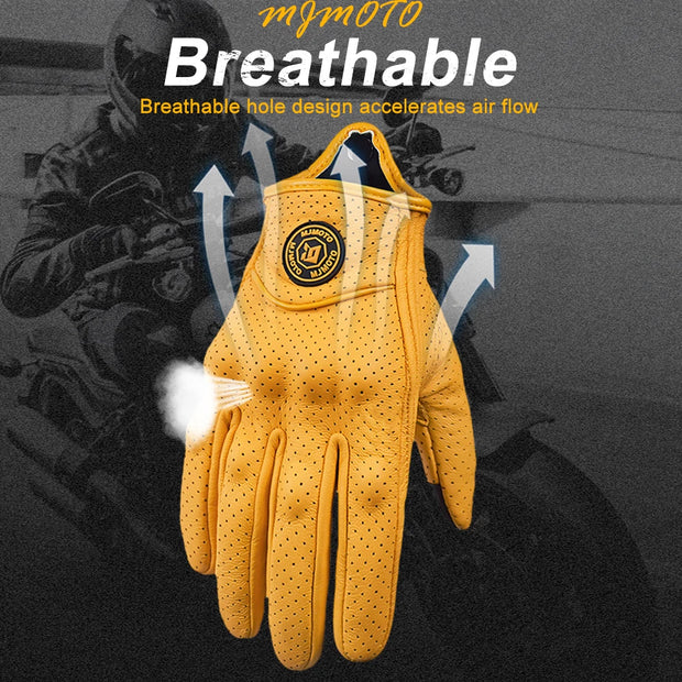 MJMOTO Tactical Goat Leather Riding Gloves